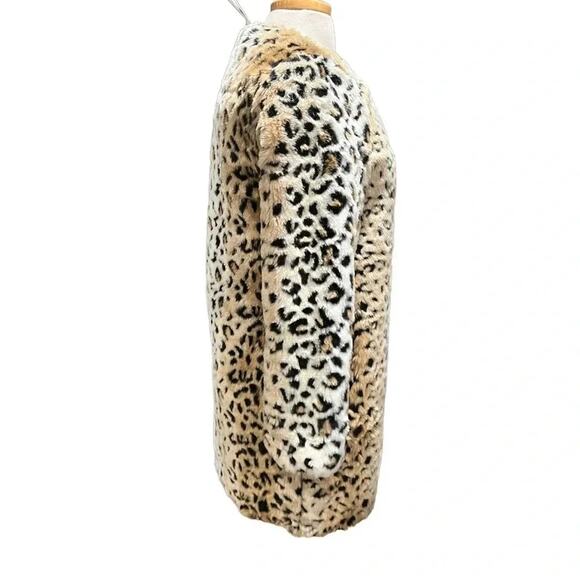 ZARA Leopard Print Faux Fur Jacket Size S - Picture 3 of 5